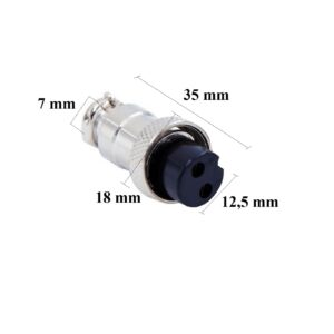 Ficha metálica HF microswitch hembra cordón 2Pts.